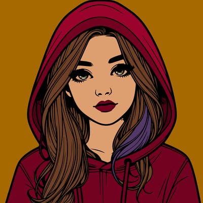 realistic girl with a hoodie