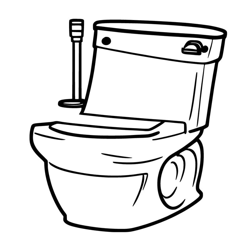 toilet, wearing realistic glasses