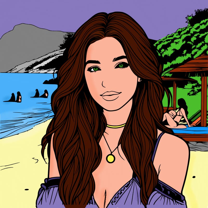 realistic girl at the beach