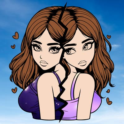 realistic girl split