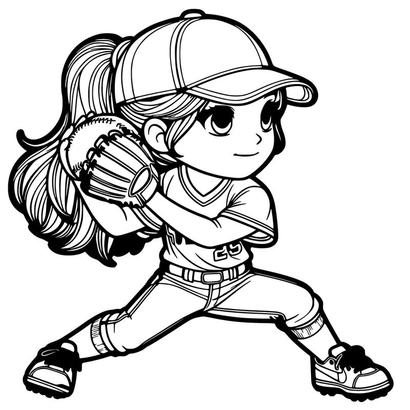 realistic softball player