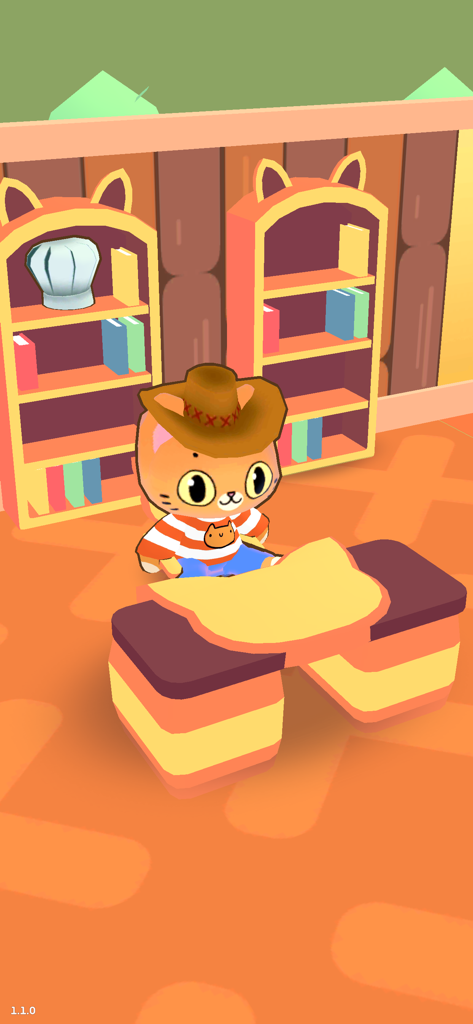 Simba Cafe - Simba the cat wearing a cowboy hat in his cafe