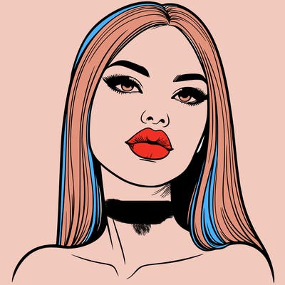 realistic woman with full lips