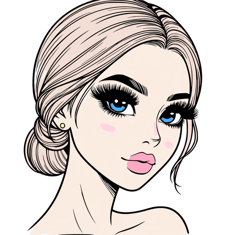realistic girl with lashes