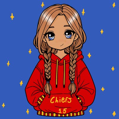 a realistic girl with a oversized hoodie and she has braids