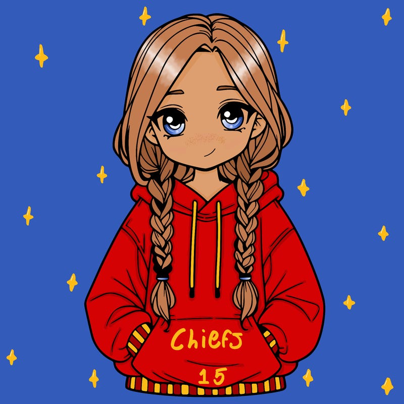 a realistic girl with a oversized hoodie and she has braids