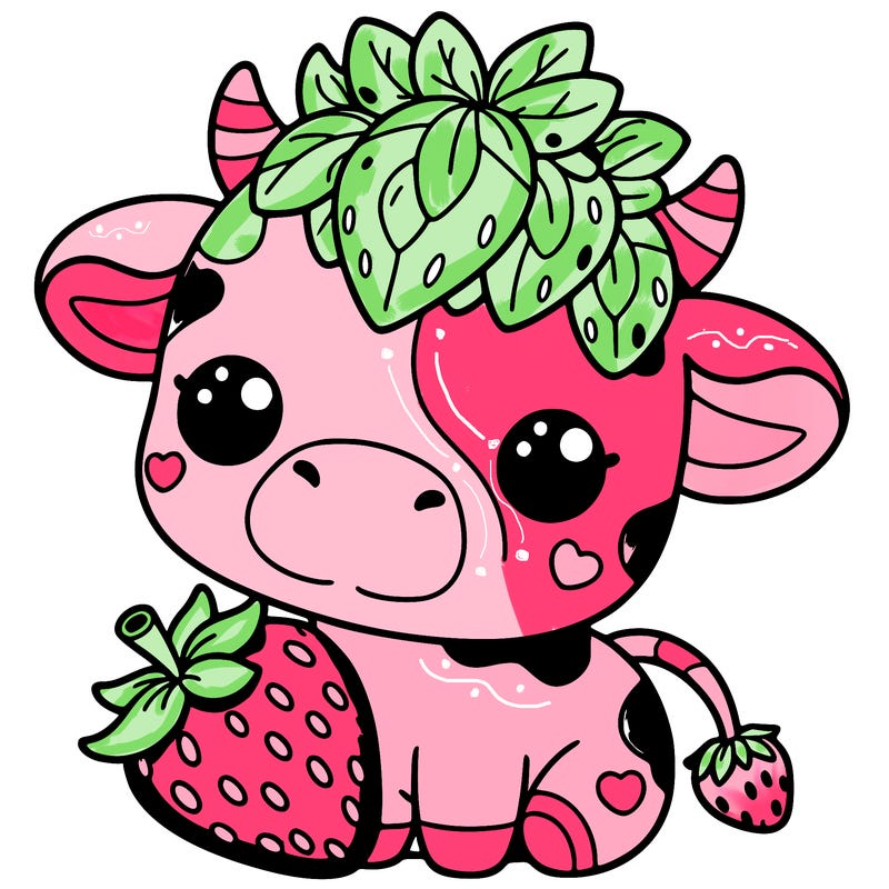 cute strawberry cow