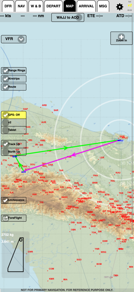 FlightSpan - FlightSpan app navigation map showing flight routes and remote airstrips for bush pilots