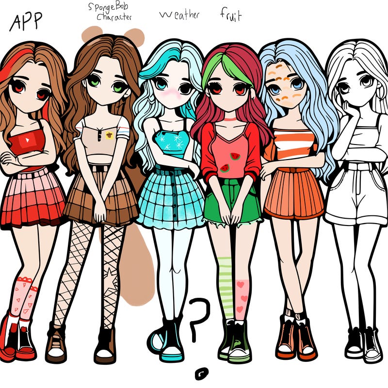 a group of girls realistic