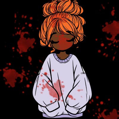 girl with baggy sweatshirt and messy bun