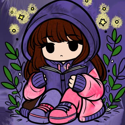 girl in oversized hoodie reading a book
