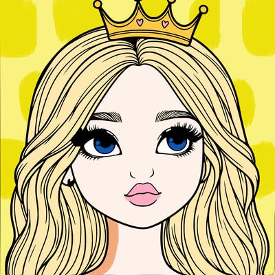 a realistic girl with a crown on