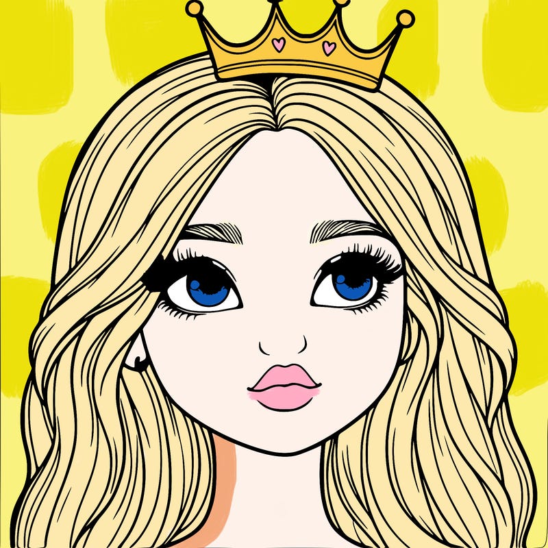 a realistic girl with a crown on