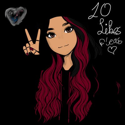 a teenage girl in a beanie, oversized sweatshirt, wavy long hair, and is showing a ✌️