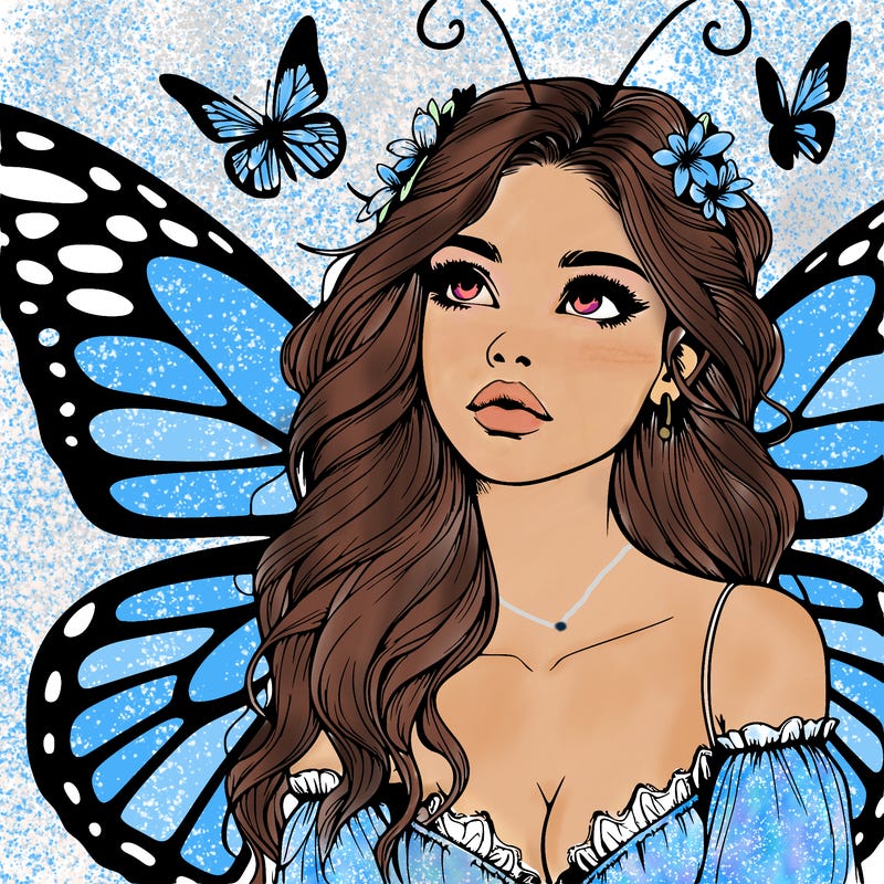 butterfly fairy realistic girl