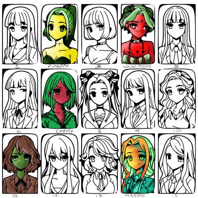 girls that look diffrent anime