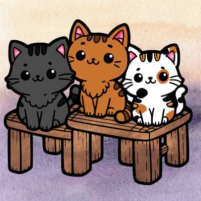 cute cats on a chair