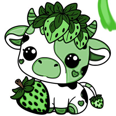cute strawberry cow