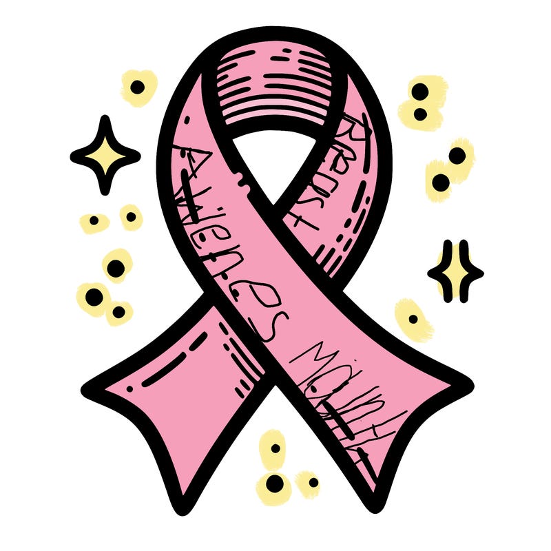 ribbon symbol of national breast cancer awareness month