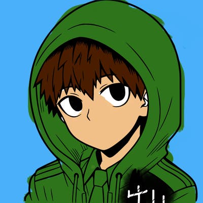 manga character with a hoodie