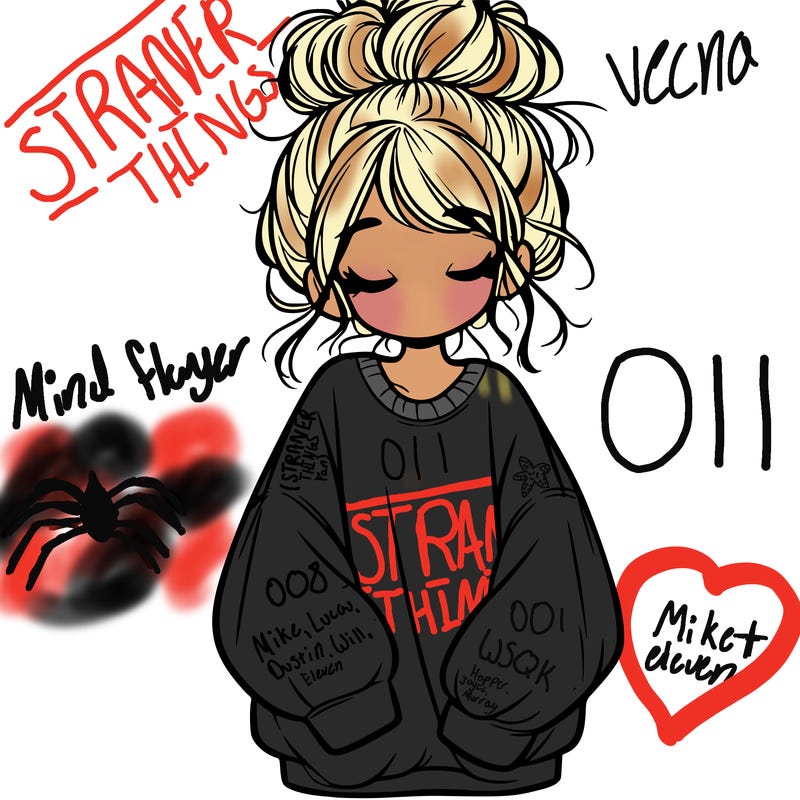 girl with baggy sweatshirt and messy bun