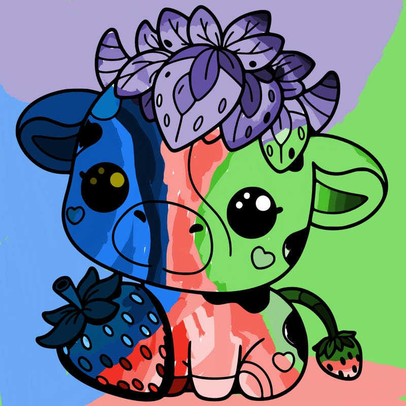 cute strawberry cow