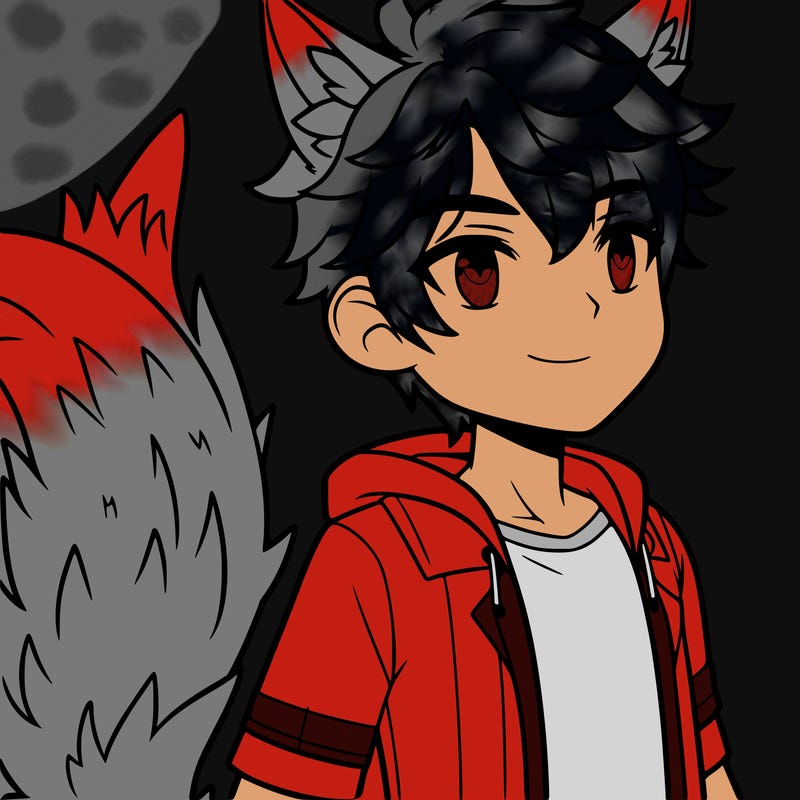 male with wolf tail and wolf ears