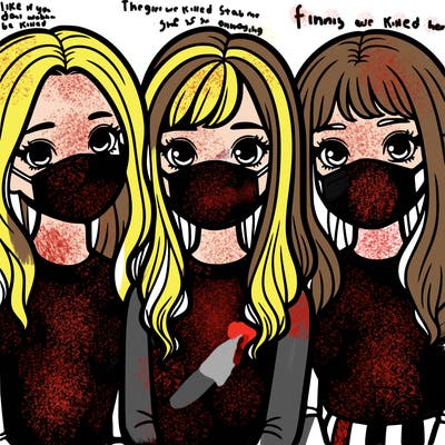 3 girls wearing face masks