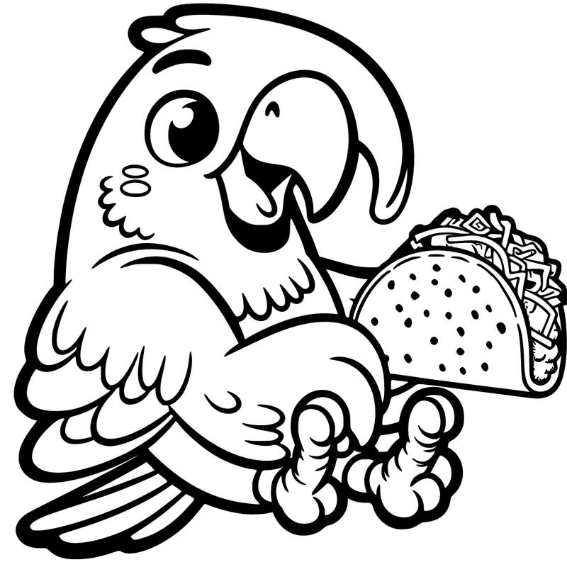 parrot eating taco