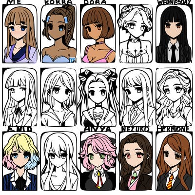 girls that look diffrent anime