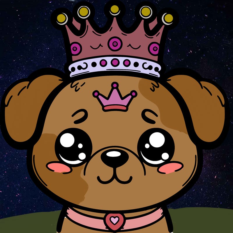 a puppy cute wearing a crown