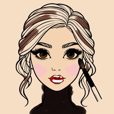 realistic person with makeup