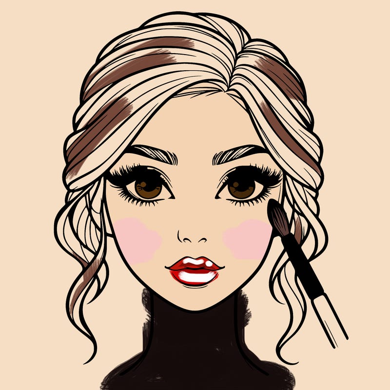 realistic person with makeup