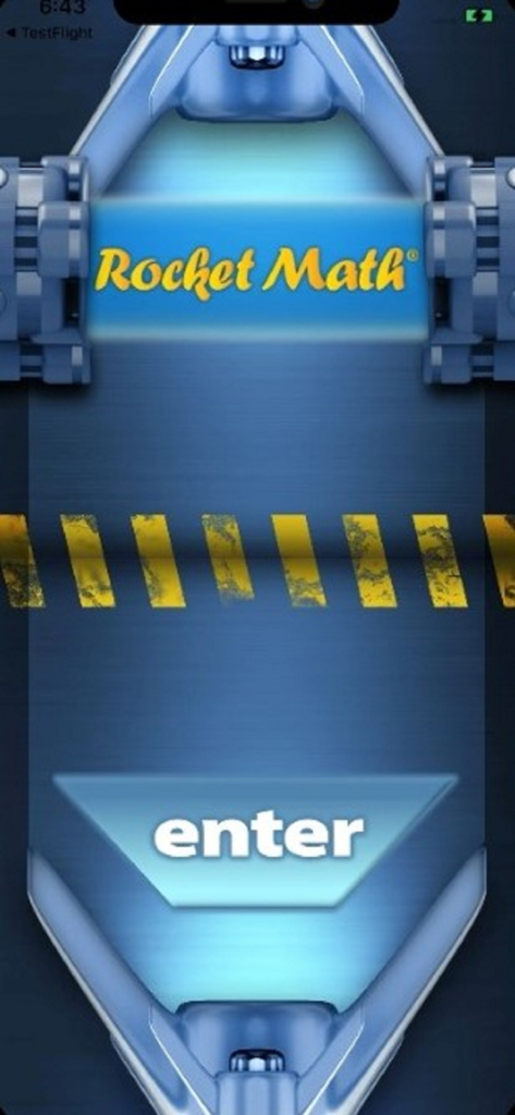 Rocket Math Online Tutor - Rocket Math Online Tutor splash screen featuring a space rocket theme and enter button