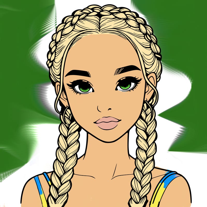 realistic girl with braids