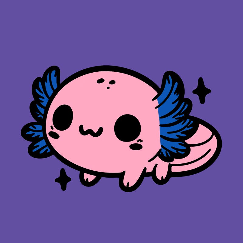 cute easy baby axolotl