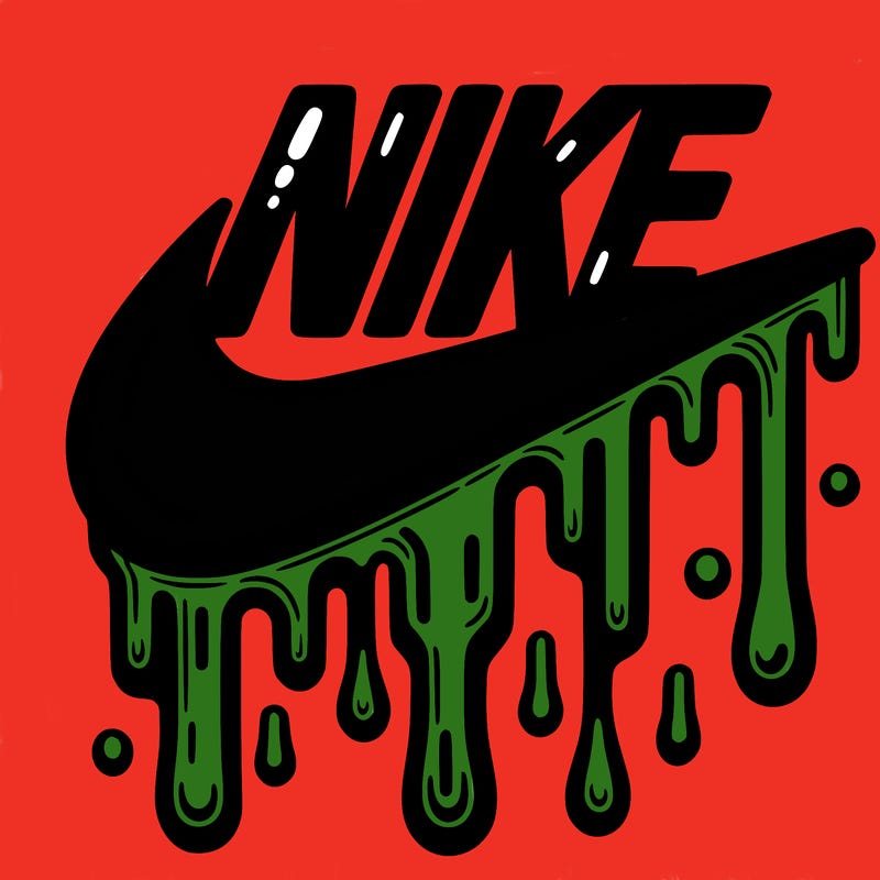 dripping nike logo