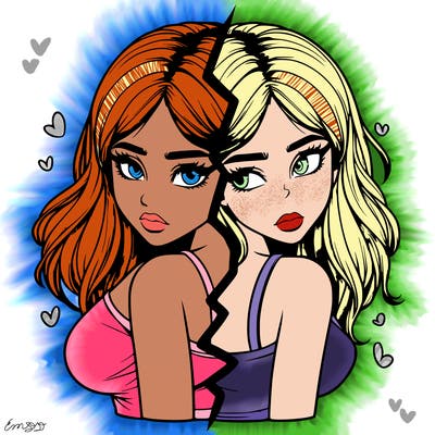 realistic girl split