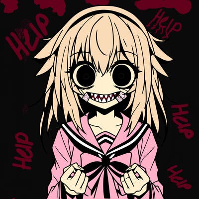 scary girl anime