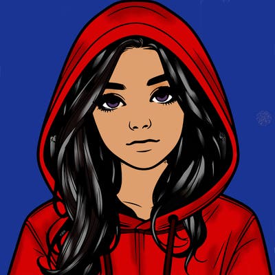 realistic girl with a hoodie