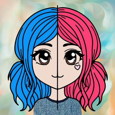 split girl just the face