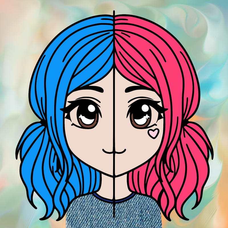 split girl just the face