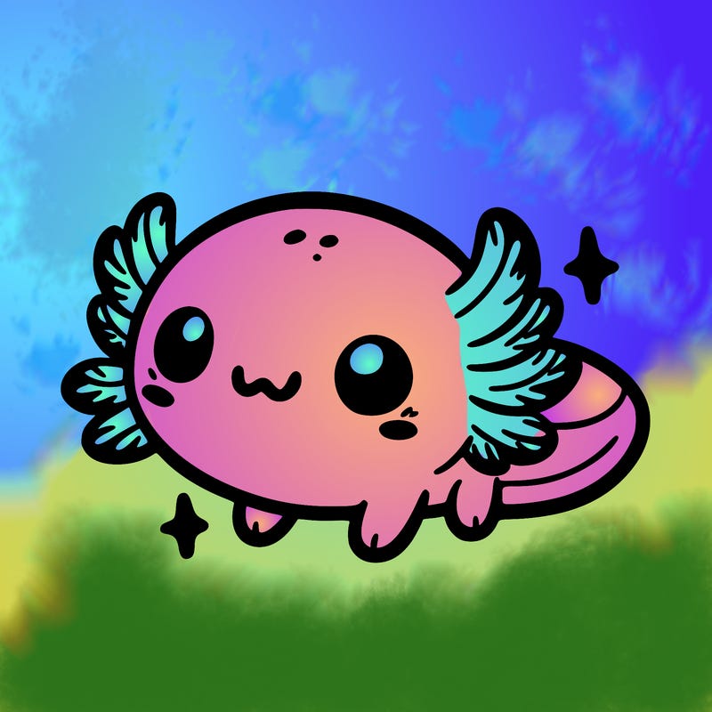 cute easy baby axolotl