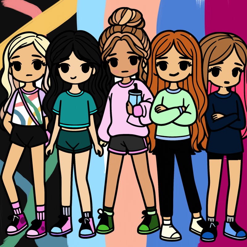 a group of girl's