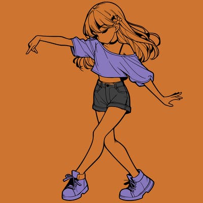 realistic girl danceing