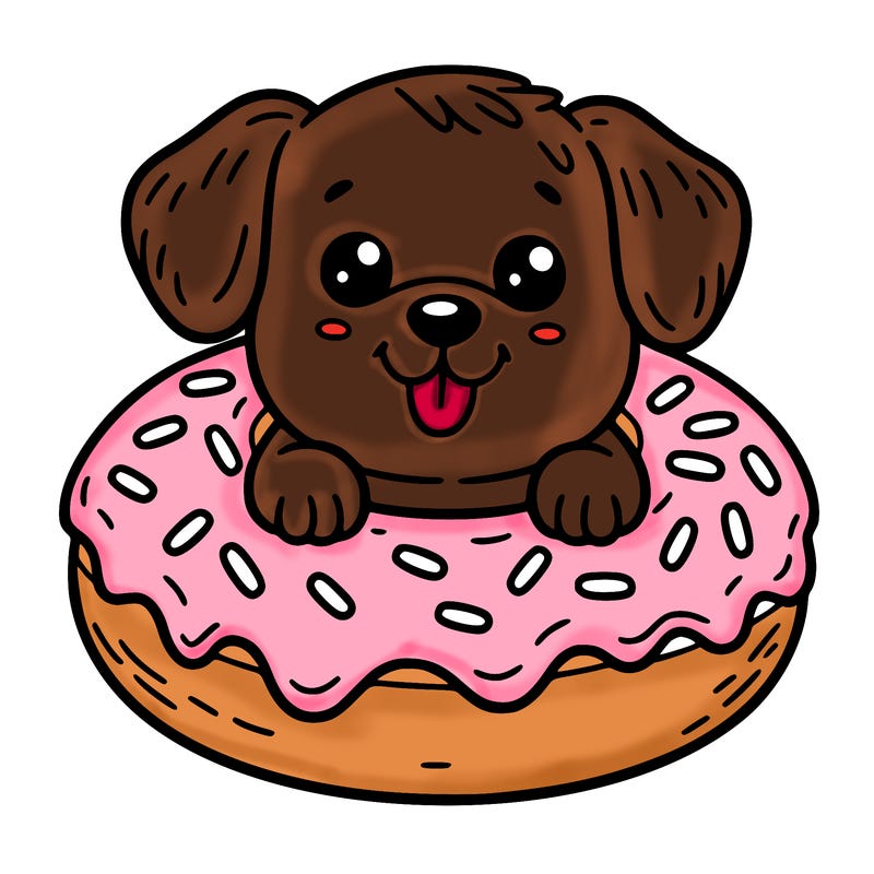 dog in a donut