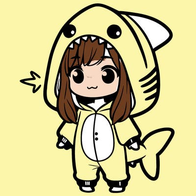 girl in shark onesie