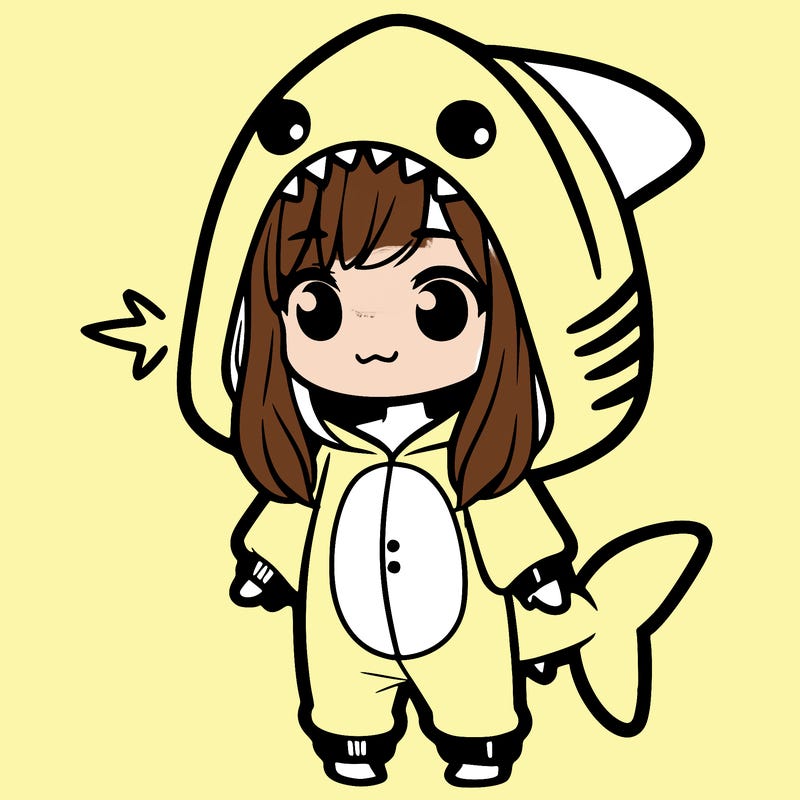 girl in shark onesie