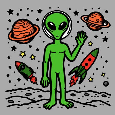 alien in space