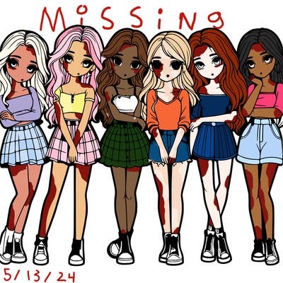 a group of girls realistic